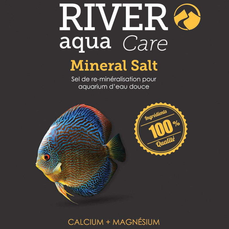 River Aqua Care Mineral Salt, la meilleure solution de re-minralisation de l'eau osmose pour votre aquarium d'eau douce.